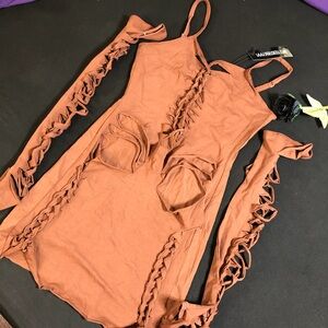 Current Mood Brown Midi Dress